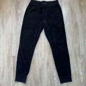 Black velour sweat pants